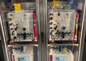 Australia cabinet (G2) housing 2 AKTA Pures, 2 S9 Sample Pumps & 2 F9-C Fraction Collectors