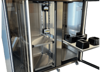 Alternate side view of shelf on test